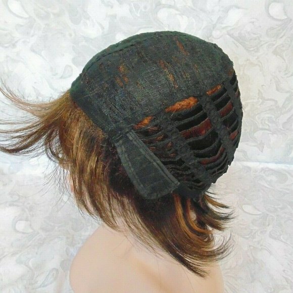 Short Brown Highlighted Heat Resistant Wig